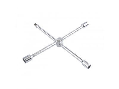 Ключ-крест баллонный, складной 17,19,21mm и 1/2", 406мм, хромир.//Gross