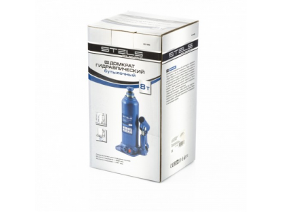 Домкрат гидравлический бутылочный, 8 т, h подъема 222-447 мм Stels