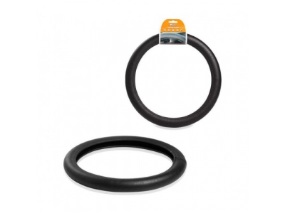 Оплетка на руль, гладкая кожа, черная, 37-39 см/М