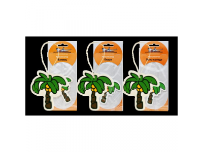 Ароматизатор воздуха подвесной AIRLINE бумажный "Пальма" ваниль