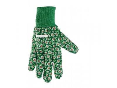 Перчатки садовые х/б ткань с ПВХ точкой, манжет, L //PALISAD