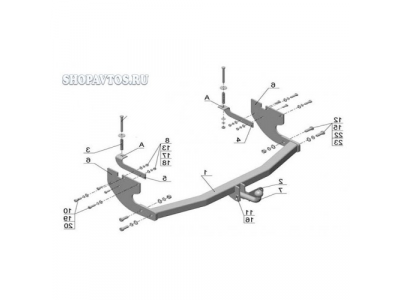 Фаркоп на Great Wall Hover H3 SUV 2010-по н.в.