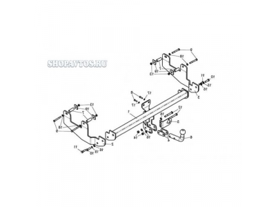 Фаркоп на Renault Sandero Stepway хэтчбек 2010-2014гг.