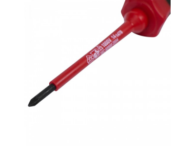 Отвертка крестовая Pozidriv №0, 75 мм, диэлектрическая KING TONY