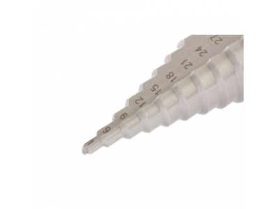 Сверло ступенчатое, 4-6-9-12-15-18-21-24-27-30-33-36-39 мм, Р6М5, трехгранный хвостовик Барс