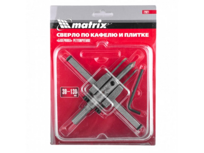 Сверло по кафелю и плитке, регулируемое "Балеринка", 30-130 мм Matrix