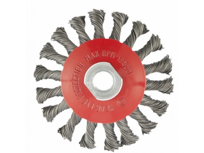 Щетка для УШМ, 115 мм, М14, "тарелка", крученая проволока 0,5 мм// MATRIX