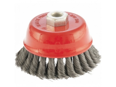 Щетка для УШМ, 75 мм, М14, "чашка", крученая проволока 0,8 мм// MTX