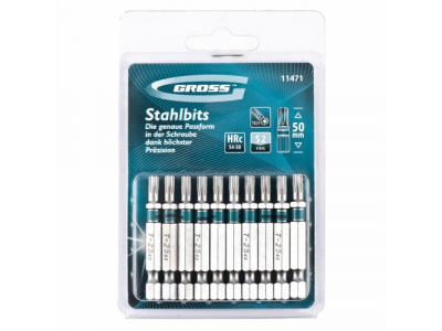Набор бит TORX 25х50, сталь S2, 10 шт //GROSS