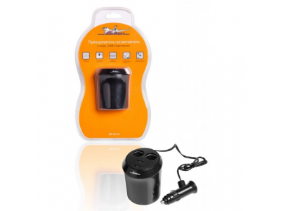 Прикуриватель-разветвитель 2 гнезда + 2USB в подстаканник AIRLINE
