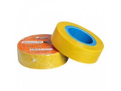 Изолента ПВХ, желтая, 19 мм, 10 м AIRLINE