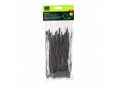 Хомуты, 150 х 7 мм, пластиковые, черные, 100 шт Сибртех