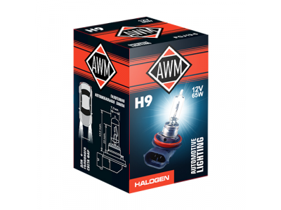 Лампа галогенная AWM H9 12V 65W (PGJ19-5)